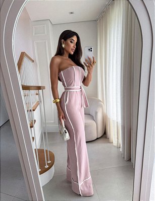 Macacão Longo Cleo Rosa