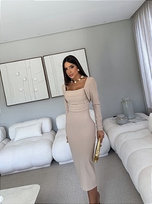 Vestido Midi Silvia - Nude