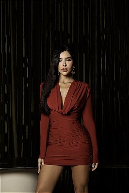 Vestido curto Vanessa - Bordo