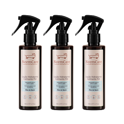Kit Triplo Hidratante NeemCare – Hidratação Profunda Proteção Natural para a Pele de Cães e Gatos
