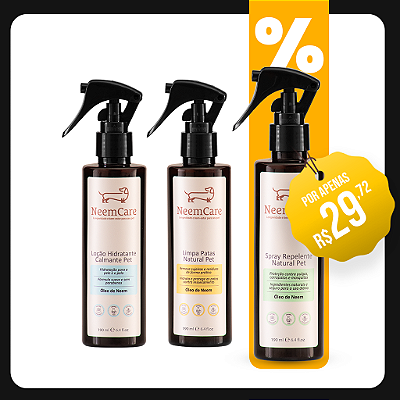 Kit Aniversário - Cuidado Diário NeemCare – Hidratante + Limpa patas + Repelente