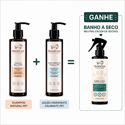 Kit Essencial NeemCare | Shampoo + Hidratante com Banho a Seco de presente