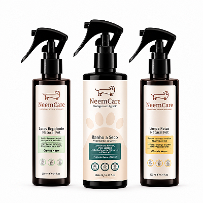 Kit Passeio | Repelente, Limpa Patas e Banho a Seco