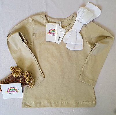 Blusa Nude com Laço