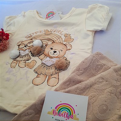 Conjunto T-shirt ursinhos com póa