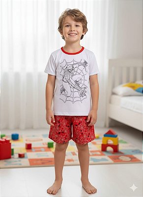 Pijama para Colorir - Homem Aranha