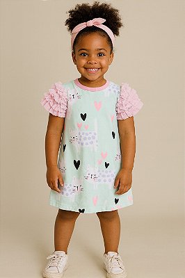 Vestido Frufru Gatinhos