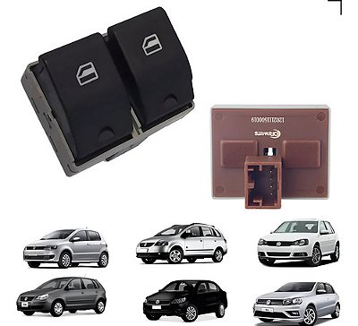 Botão Duplo Vidro Elétrico Gol G4 G5 G6 Fox Voyage Saveiro