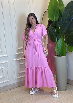 Vestido Viscolinho - Rosa