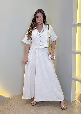 Conjunto Saia Linho - Off