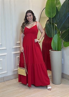 Vestido Sarja V - Vermelho