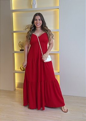 Vestido Sarja V - Vermelho