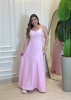 Vestido Bordado- Rosa
