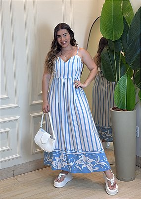Vestido Mid Amarração - Azul