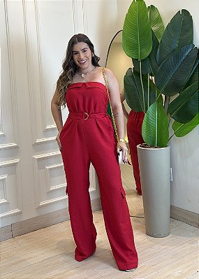 Macacão Alfaiataria - Vermelho