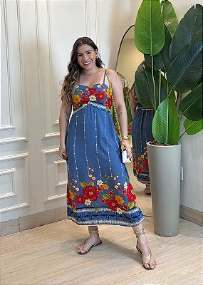 Vestido Alça -Azul Jeans