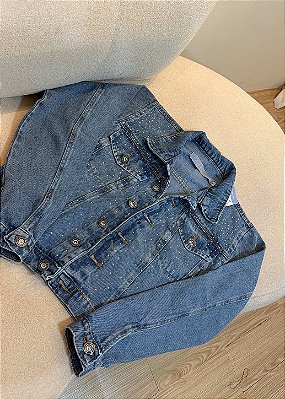 Jaqueta Feminina Jeans Strass