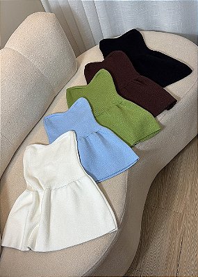 Blusa Peplum Tricô Modal Tomara que Caia - Lisas