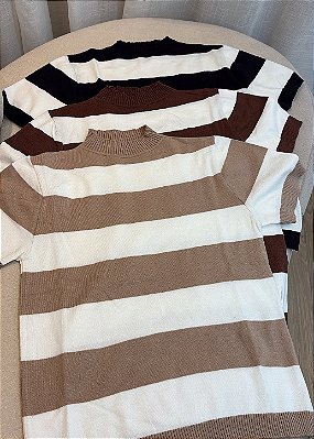 Blusa Tricô Modal Listrada