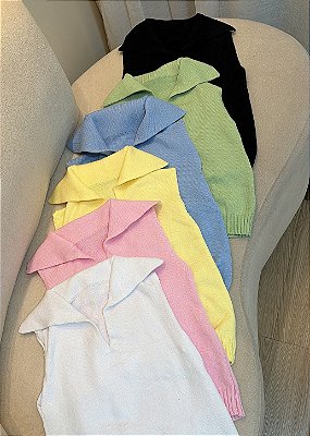 Blusa Tricô Modal Detalhe Gola Polo