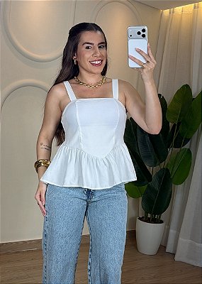 Blusa Peplum Marrant com Bojo Feminina - Tamanho Único