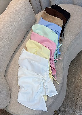 Blusa de Poliamida de Um Ombro Só com Drapeado