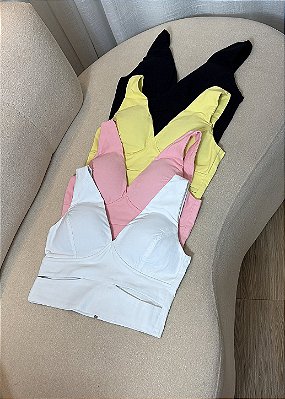 Cropped Bengaline Decote em V