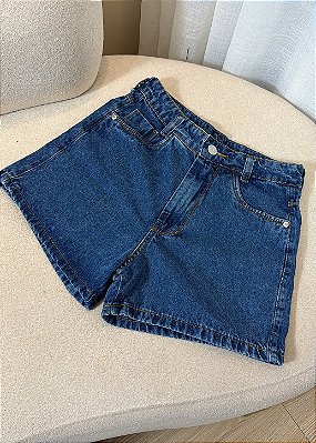 Short Jeans Mom Lavagem Escura