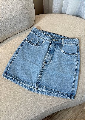 Saia Jeans Mom Lavagem Clara