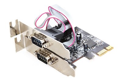 Placa PCIe 2 seriais RS232 (DB9M) ? Full 120mm + Slim 80mm