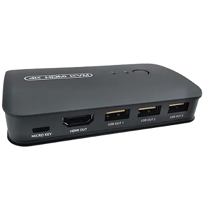 KVM 02 portas HDMI 4k 30 Hz(com cabos)