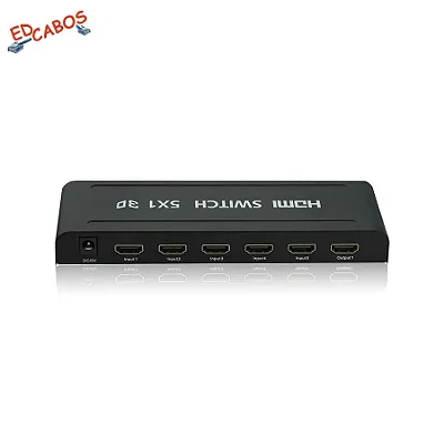 Switch HDMI 5 X 1  metálico com controle