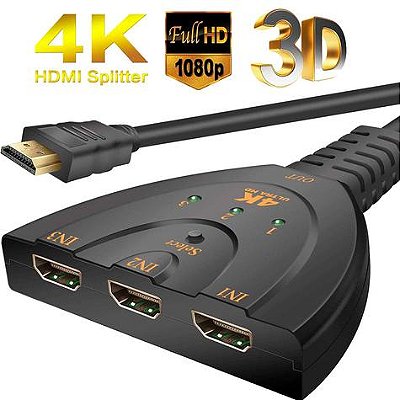 Switch HDMI 4K 3 X 1(com cabo)