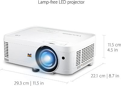 ViewSonic LS550WH Projetor de LED WXGA de 3000 lúmens, desligamento automático, orientação de 360 graus para negócios e educação