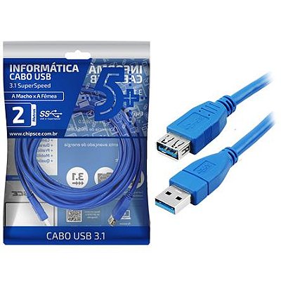 Cabo USB 3.1 A Macho X A Fêmea