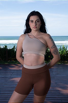 Shorts Cós-duplo Authentic Comfy - Mocha Mousse - Sowd