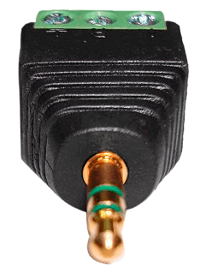 Adaptador Plug P2 Macho Estéreo para Borne KRE 3 Vias CFTV Áudio e Vídeo