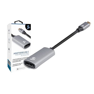 Adaptador USB-C para HDMI Fêmea 4K 60Hz Metálico Cinza Modelo CM297