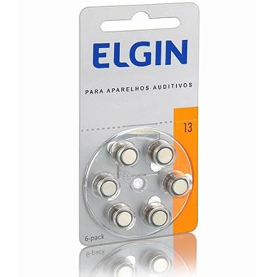 Bateria Auditiva 13 PR48 UNIDADE  ELGIN C/ 6 baterias