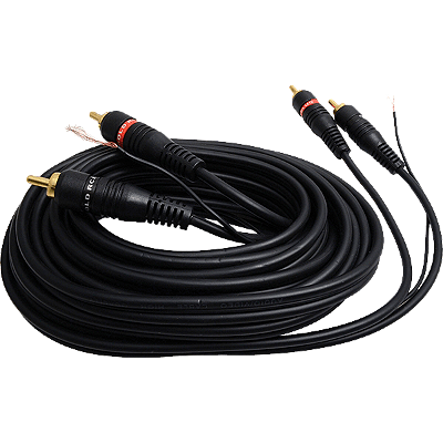 Cabo 2 + 2RCA 1.5M Emborrachado, Preto com Terra LOUD