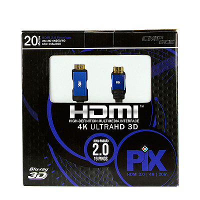 Cabo HDMI 2.0 4K UltraHD 3D 20 Metros Modelo HD2020