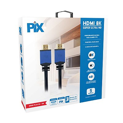 Cabo HDMI 2.1 8K Super Ultra HD 5 Metros 018-2150 Pix