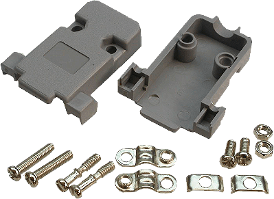Capa Para Conector DB9 Plástica Cinza Com Parafusos 2 Peças