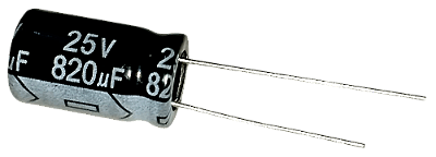 Capacitor Eletrolítico 820uf x 25V