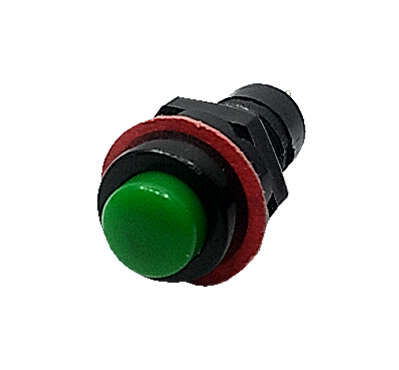 Chave Push Button com Trava Verde 3A 250V Modelo PBS-11A