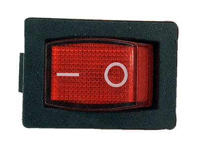 Chave Quadrada Mini Gangorra 3 Terminais 220V 6A Com Luz KCD1-102N
