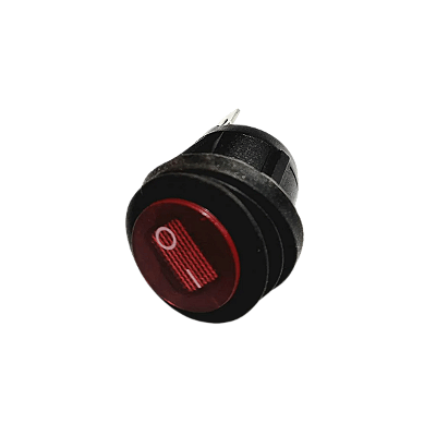 Chave Redonda Iluminada Liga Desliga 3 Terminais 220V 6A À Prova D'água Vermelha