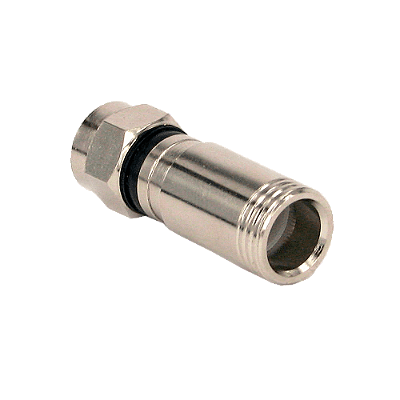 Conector Coaxial de Compressão Tipo F para Cabo RG6 Latão Niquelado