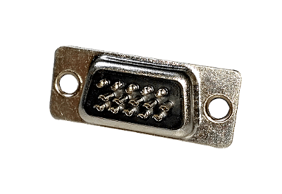 Conector DB15 VGA Fêmea 15 Pinos Metálico Solda 180º Kit 5 Unidades