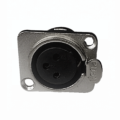 Conector XLR Fêmea 3 Pinos Para Painel SA2X Santo Angelo